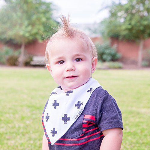 Dodo Babies Bandana Drool Bib Set – Eight 100% Cotton Bibs with Soft Polyester Lining, 2 Pacifier Clips, Binky Case, Blue Gift Bag for Baby Girl or Boy Shower – Adjustable Snap Fit for 3-24 Months - Thumbnail 7