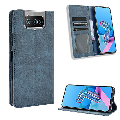 Jielangxin Keji Case for Asus ZenFone 7 ZS670KS Case Cover,Case for Asus ZenFone 7 Pro 2020 ZS671KS / ZenFone 7 2020 ZS670KS Case PU Leather flip Cover Blue