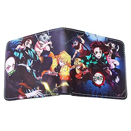 Anime Demon Wallet Tanjiro Nezuko Zenitsu Inosuke Short Bifold Leather Moneybag Photo Card Holder Cosplay Accessory Halloween2