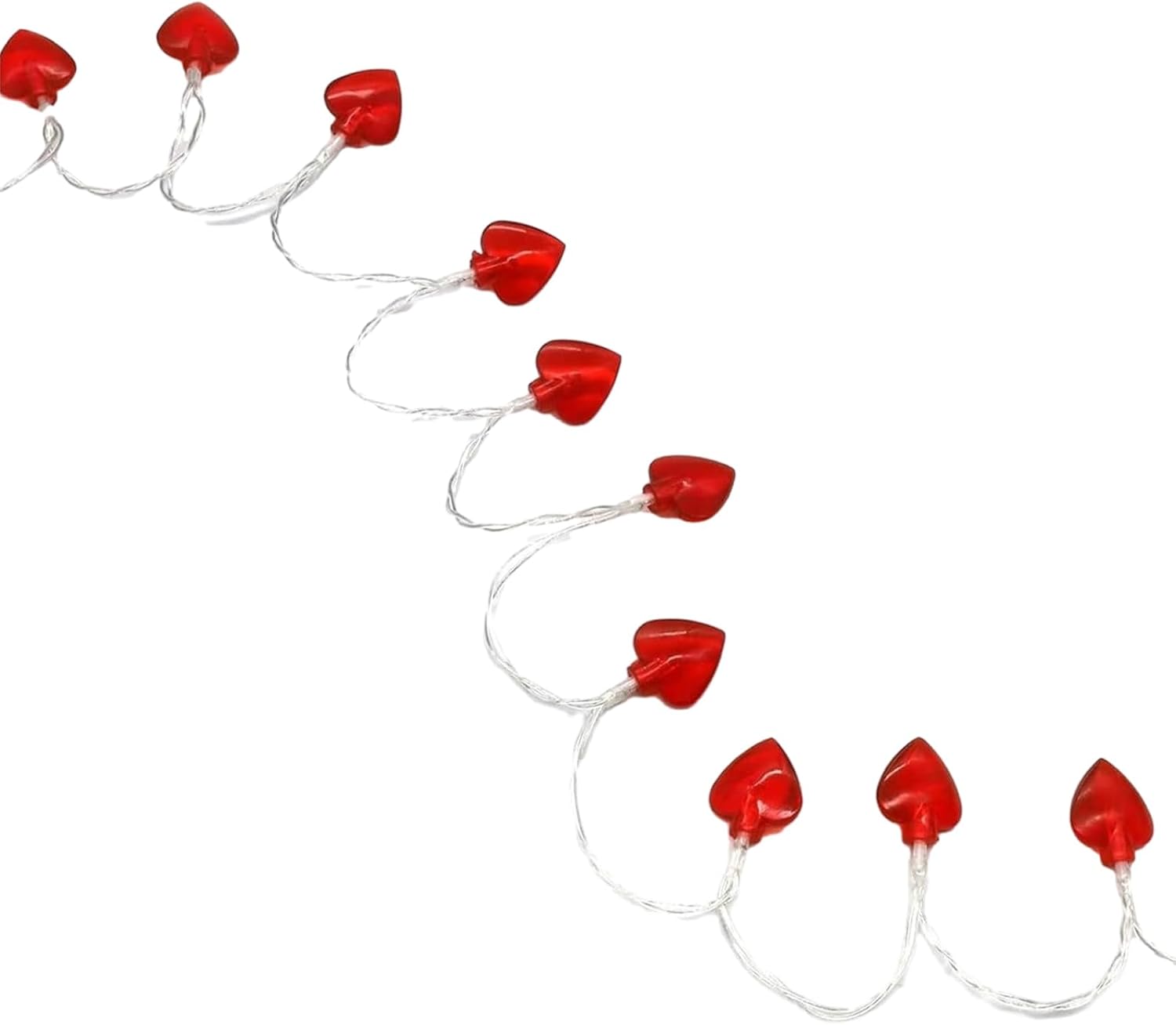 Lights, Romantic Decor with Rose Photo Clips, Valentines Led Heart String Lights, 6 Ft, 40 Lights, Battery Powered, for Weddings and Parties