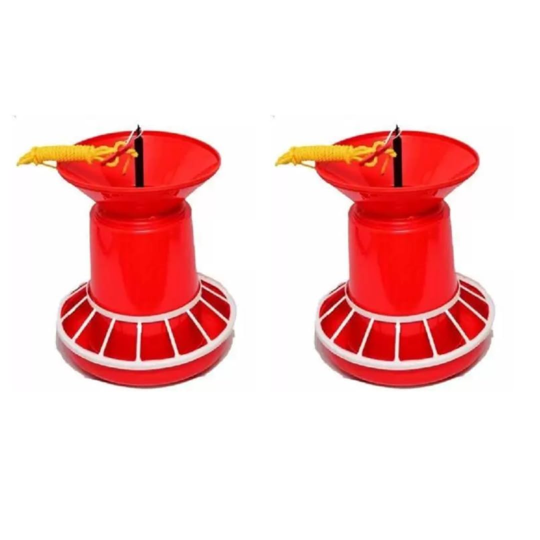 SKK 8kg Poultry Feeder Semi Automatic | for Birds Chicken Poultry Equipment | red Color Pack of 2 (B0CP83Y991) Amazon Price History, Amazon Price Tracker