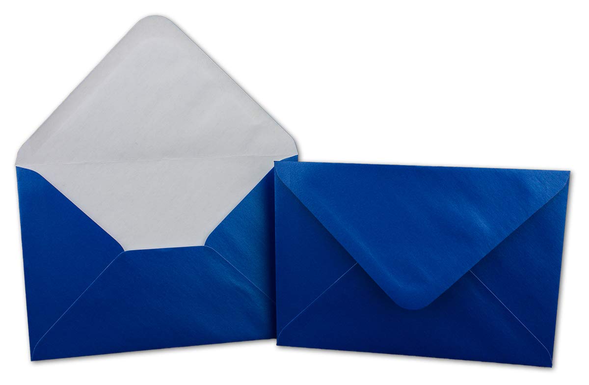 180x Klappkarten blanko mit Umschlag - DIN A6 / C6 Blau matt glänzend - Faltkarten A6 10,5 x 14,7 cm mit Briefumschläge C6 11,5 x 16 cm - Karten Umschlag Set von Glüxx Agent