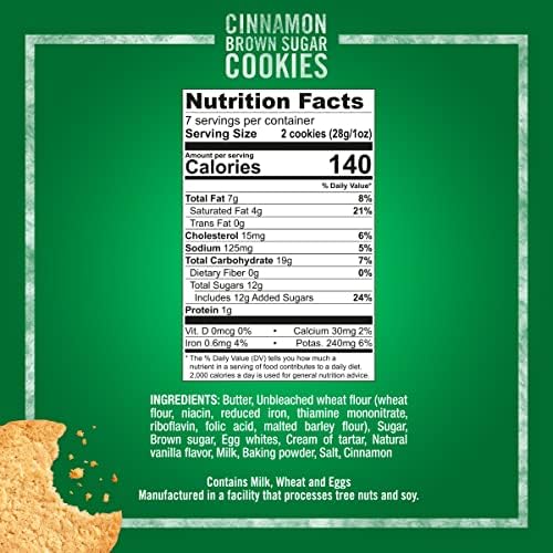 Tate's Bake Shop Cinnamon Brown Sugar Cookies, Holiday Cookies, Limited Edition, 7 oz