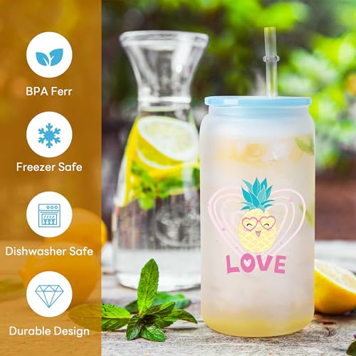 Joyclub Sublimation Glass Cups 12 Pack 16 oz Frosted with Acrylic Lids by Joyclub - Used condition - Image 6