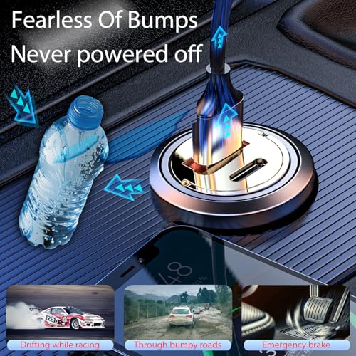 LJkoke USB Car Charger Adapter Fast Charging PD45W+QC3.0 Cigarette Lighter Adapter Dual Port Cigarette Lighter Charger car Lighter USB Adapter for iPhone 16 Pro Max 15 Plus 14 iPad Samsung S25-Black