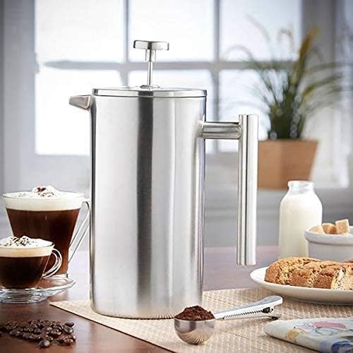 Stainless Steel Coffee & Tea Maker, Makes 8 Cups - Portable Thermal Coffee Makers For Home, Camping, Traveling(1L)