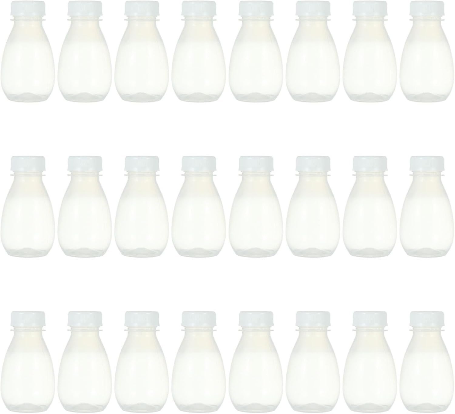 30pcs 200ml Pp Milk and Juice Bottles with White Lids, High-temperature Resistant Refillable Drink and Storage Containers for Home Kitchen Use