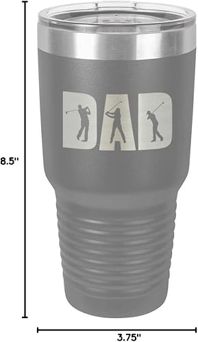 Miniatura 10 de GOLF DAD KNOCKOUT Vaso gris de 30 onzas con popote y tapa superior deslizante  Taza de viaje de acero inoxidable  Comparar con Yeti Rambler