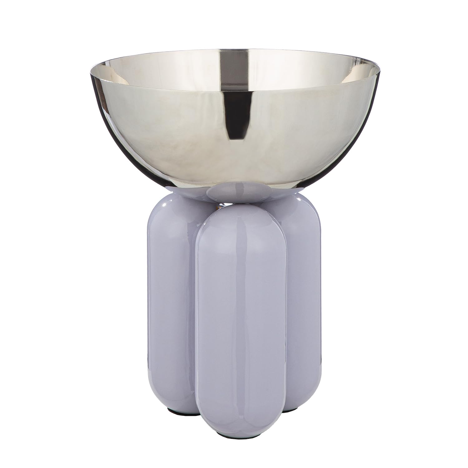 GILDE Lille Iron Bowl Round Shiny Lilac Height 33 cm x Diameter 26 cm Fruit Bowl