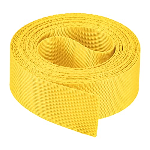 Image of MECCANIXITY Flat Nylon Webbing Strap 1 Inch 4 Yards Yellow for Backpack, Cargo Strap, Luggage-rack