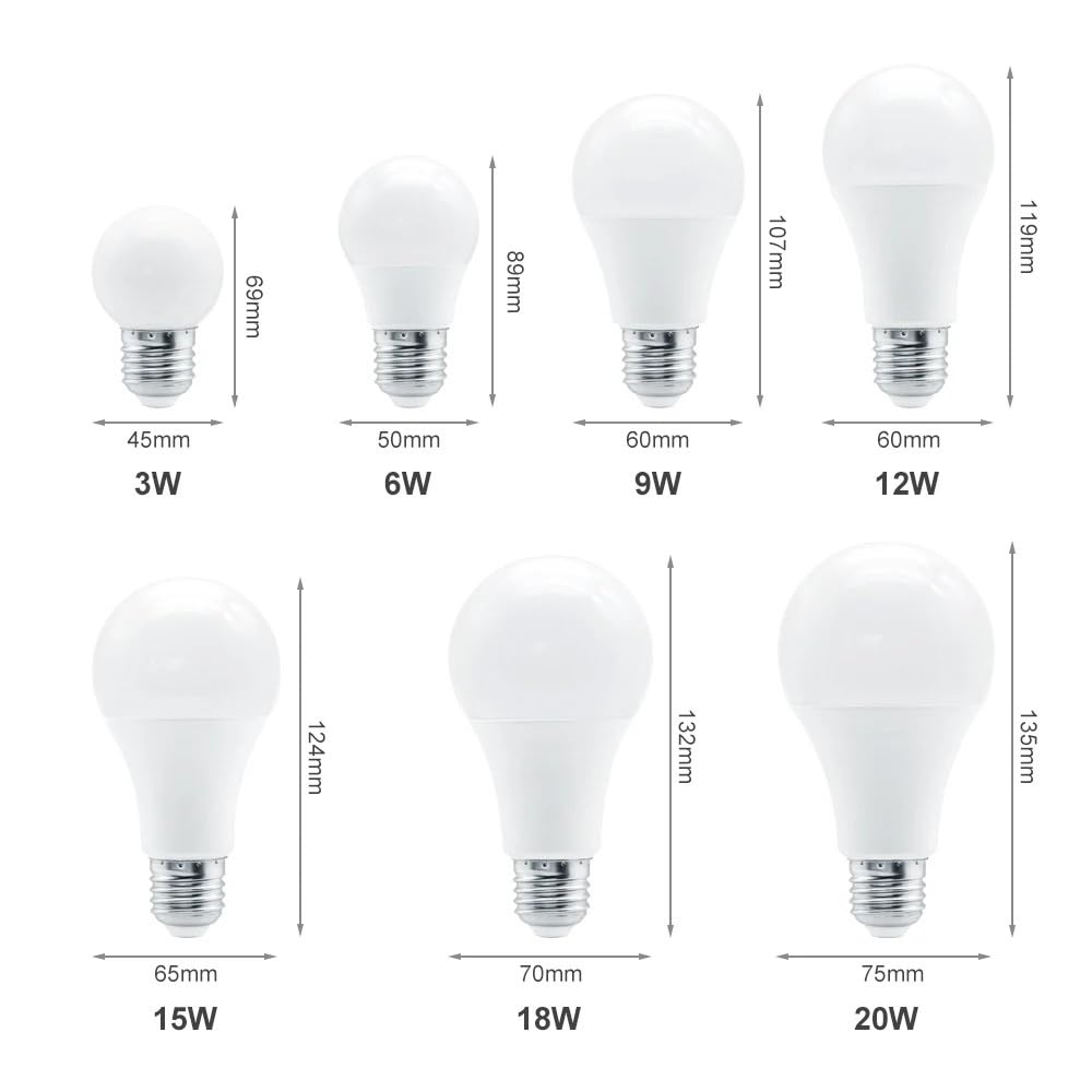 YSJX lighting, Pack de 12, ampoule LED projecteur lampe AC220V E27 3W 6W 9W 12W 15W 20W 2835SMD LED lustres lumières Ampoules domestiques(Warm White,15W)