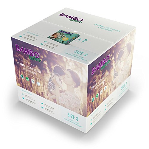 Bambo Nature Eco Friendly Baby Diapers Classic for Sensitive Skin, Size 3 (11-20 lbs), 66 Count (2 Packs of 33)