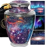Commemorative Cremation Urns for Human Ashes Adult Male - Beautifully Handcrafted Decorative Personalized Cremation Urns for Women (Large Galaxy)