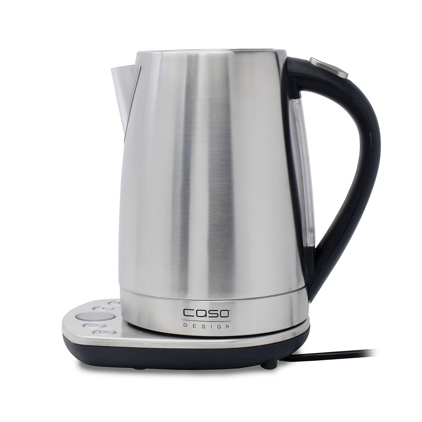 CASO WK 2200 Wasserkocher, Leistungsstarke 2200 Watt, Kompakte Größe mit 1,2 Liter Kapazität, 10 °C-Schritte von 10-100 °C, Zur Reinigung entnehmbarer Anti-Kalkfilter, 1870