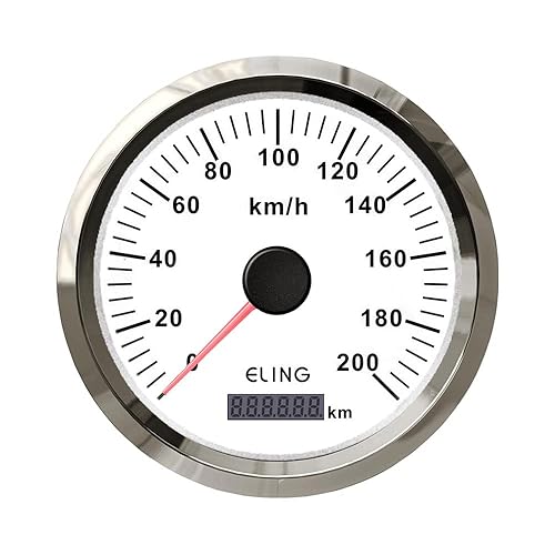 Miniatura 7 de ELING 4.331 in GPS Velocímetro Odómetro Medidor Set 0.0-124.3 mih para Camión Auto Remolque Coche Yate con Retroiluminación 12V 24V