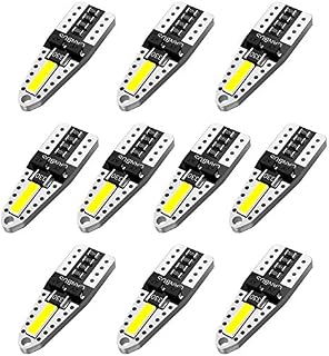 AGLINT W5W T10 LED Bulbs CANBUS Error Free 2SMD 501 194 168 2825 Wedge Replacement Bulb Car Interior Dome Map Trunk License Plate Lights 6000K Xenon White (10)