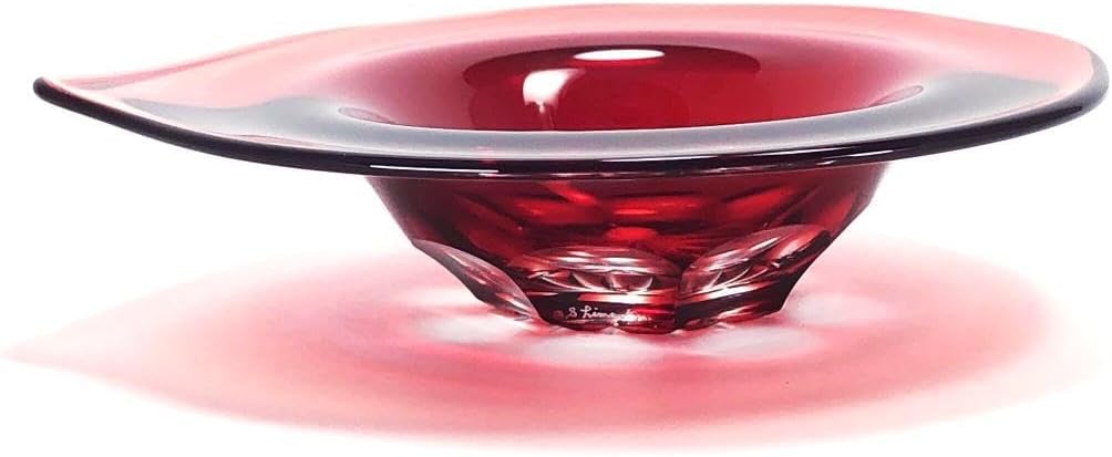 【美品・箱付き】島津／薩摩切子 磯斉彬竈 被せガラス 小皿 箱付 島津／薩摩切子 磯斉彬竈 被せガラス 小皿 ホーム＆キッチン