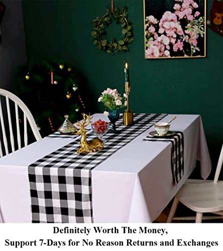 Partisout Buffalo Check Table Runner Checked Table Runner With Tassel Bluffalo Plaid Table Runners Washable Cotton Linen Table Cover Gingham Table Runners #TOP5