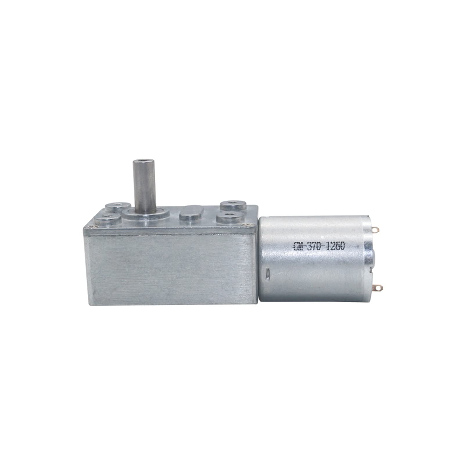 Moteur à courant continu DC6V/12V24V 2 tr/min 150 réducteur de vitesse couple élevé moteurs engrenage vis sans fin en métal moteur basse réversible JGY370 : , tension CC 6 volts)(Dc 6 Volt,6 RPM)