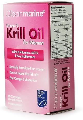 Cleanmarine Krill Oil for Women - Omega 3 - 60 x 600mg Capsules by Clean Marine Krill Oil