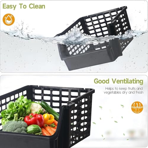 Image of ARTO Plastic Bathroom Organizer Rack - Stackable Storage Solution for Kitchen, Home, and Office | Versatile Basket Shelf for Vegetables, Fruits, and Stationery.