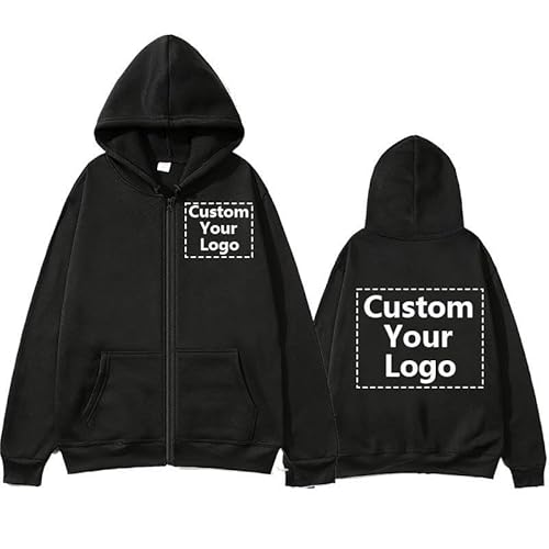 Sudadera con Capucha Personalizada Hombres Mujeres Personaliza Tu Propio Diseño Chaqueta con Cremallera Abrigo Sudadera con Capucha Unisex DIY color4,M