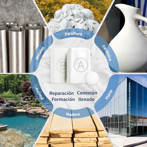 Miniatura 5 de Masilla Epoxy, Endhokn 300g Blanca Masilla Epoxi 2 Componentes Reparación De Fugas, Grietas Y Agujeros De Relleno, Epoxi Para Modelar Para Metal, Cerámica, Plástico, Madera, Azulejos