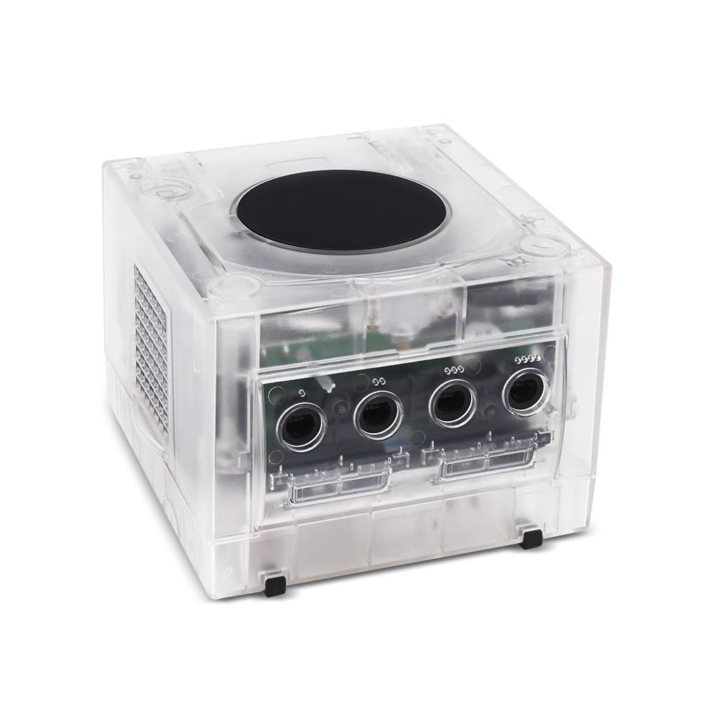 Hzxkqmil Replacement Housing Shell for GameCube Console, Translucent Case Accssories for NGC Retro Video Game Console DOL-001/DOL-101, Transparent White