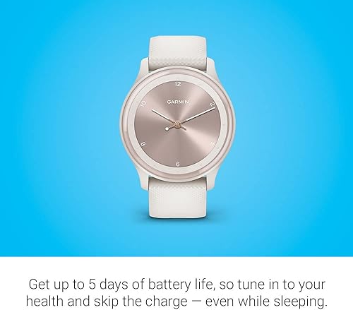 Miniatura 3 de Garmin G010-N2566-01 Vivomove Sport - Reloj inteligente híbrido de salud y bienestar con pantalla táctil, color marfil