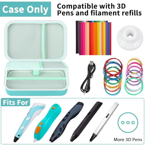 Universelles 3D-Stiftetui, kompatibel mit SCRIB3D P1/Advanced, für MYNT3D Super/Professional, für 3Doodler Start+/Flow/Pro 3D-Druckerstifte und Filament (Grün)