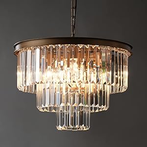 DARYEWO Crystal Chandelier,Gold Pendant Lights Fixture Modern Luxurious Hanging Ceiling Light Fixture for Dining Room Living Room Bedroom Kitchen Island D20