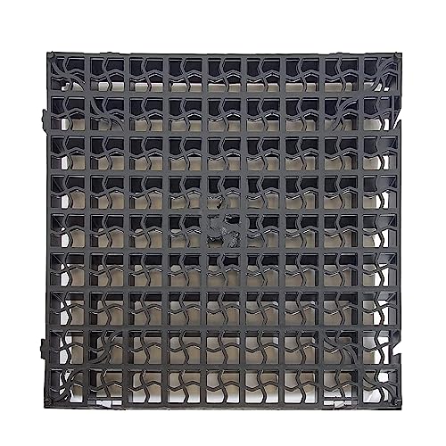 (Pack Of 10) - Black Plastic Grass Grid Paving Driveway Grid Turf Grass Lawn Path Gravel Protector Drainage Mat Shed Greenhouse Base.