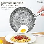 MICHELANGELO Stone Set de poêles 8/9.5/11 de pouce, poêles antiadhésifs 100% APEO & PFOA-Free Stone Non Stick Coating, Ensemble de culottes de granit, Skillets de non-adhésif 3 Pcs