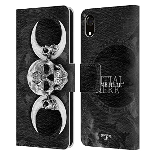 Coque portefeuille iPhone XR personnalisée cuir Alchemy Gothic lune