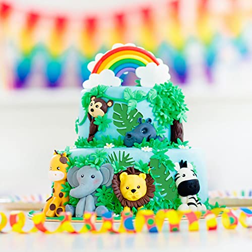 12 Pieces Tropical Leaf Cookie Cutter And Animals Cookie Cutter Hawaiian Palm Leaves Fondant Cutters Set Giraffe Elephant Lion Monkey Diy Craft Mold #TOP4