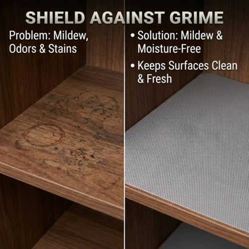 Image of EASYHOME Premium EVA Anti-Slip Fridge Mat & Shelf Liner, Grey Diamond | (60cmx3mtr), Waterproof, Washable, Anti-Slip, Non-Adhesive, Oil-Resistant, Easy Clean, Odorless, Surface Protection,