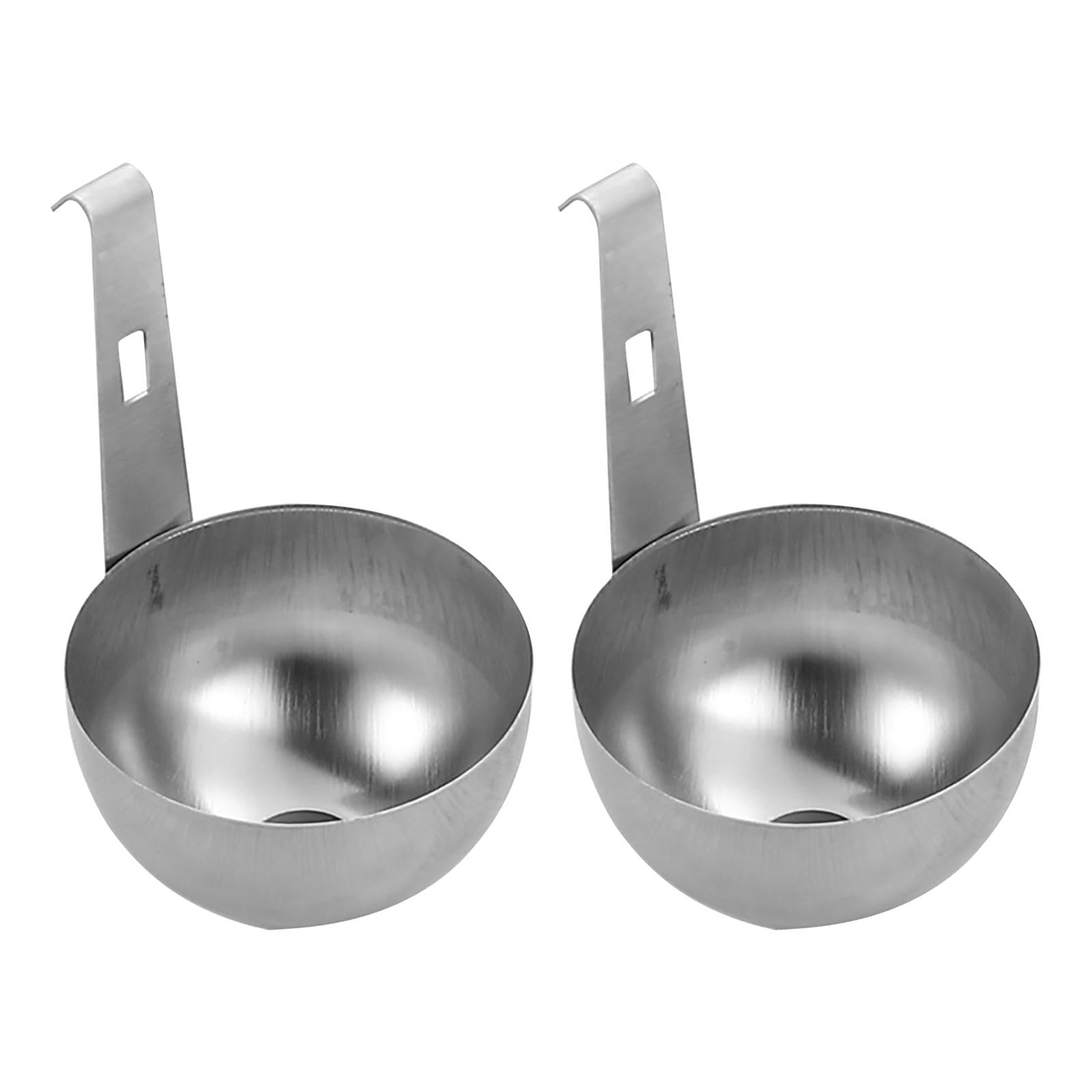 Poached Egg Moulds, Poached Egg Maker, Stainless Steel Hangable Nonstick Round Boiler Cups Steamer For Household, Picnic, Kitchen, Breakfast, Restaurant (2Pcs)