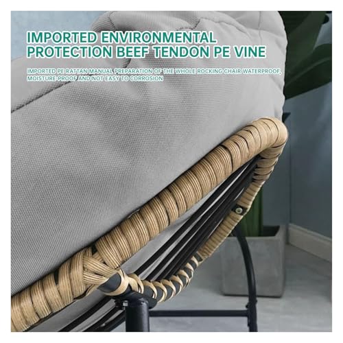 Fauteuil à bascule moderne en rotin noir design intérieur extérieur
