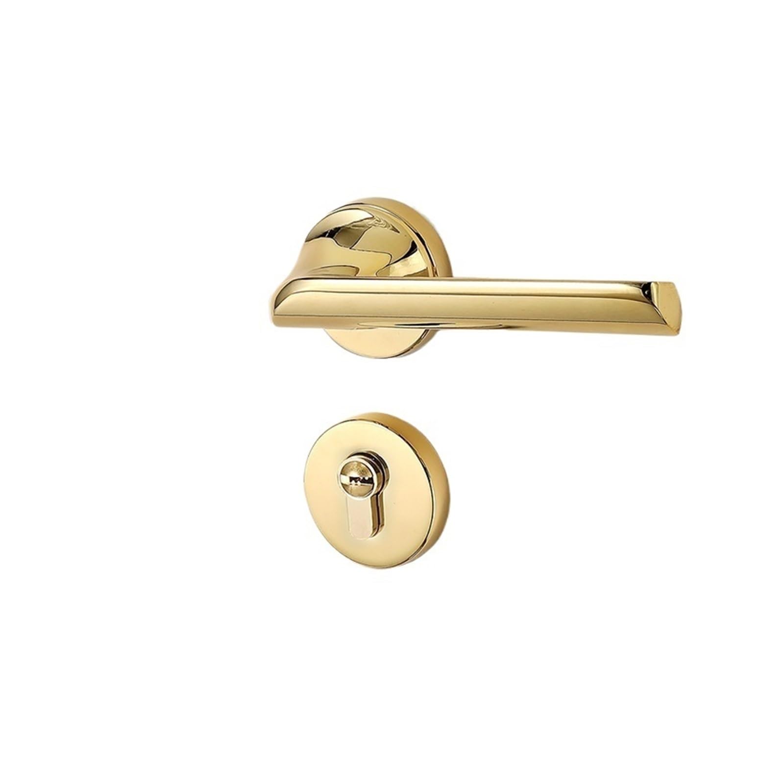 Cerradura magnética para puerta de madera que elimina ruidos con picaporte PVD dorado