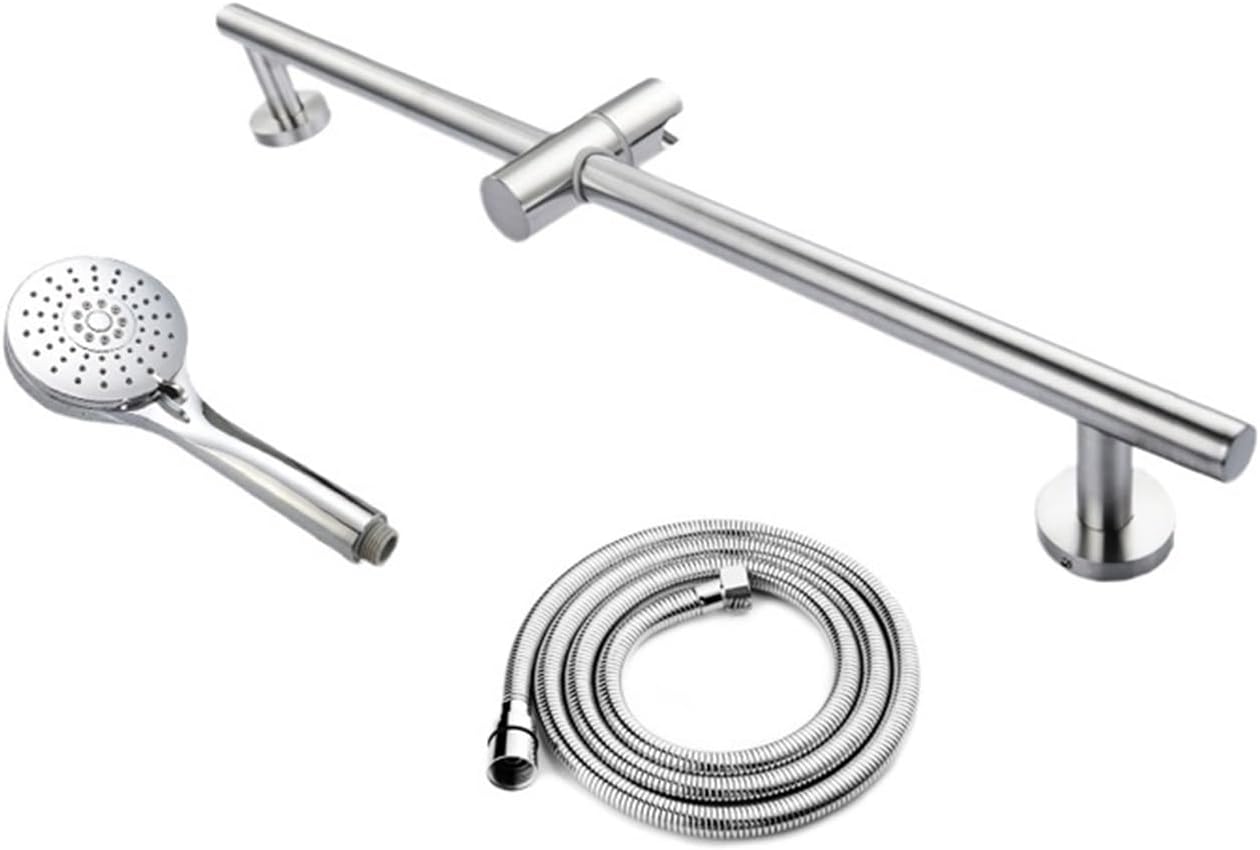 Bathroom Shower Bar Column Sliding Set Movable Adjustable Wall Mounted with Bracket Holder Hand Shower Set (Color : Set H)