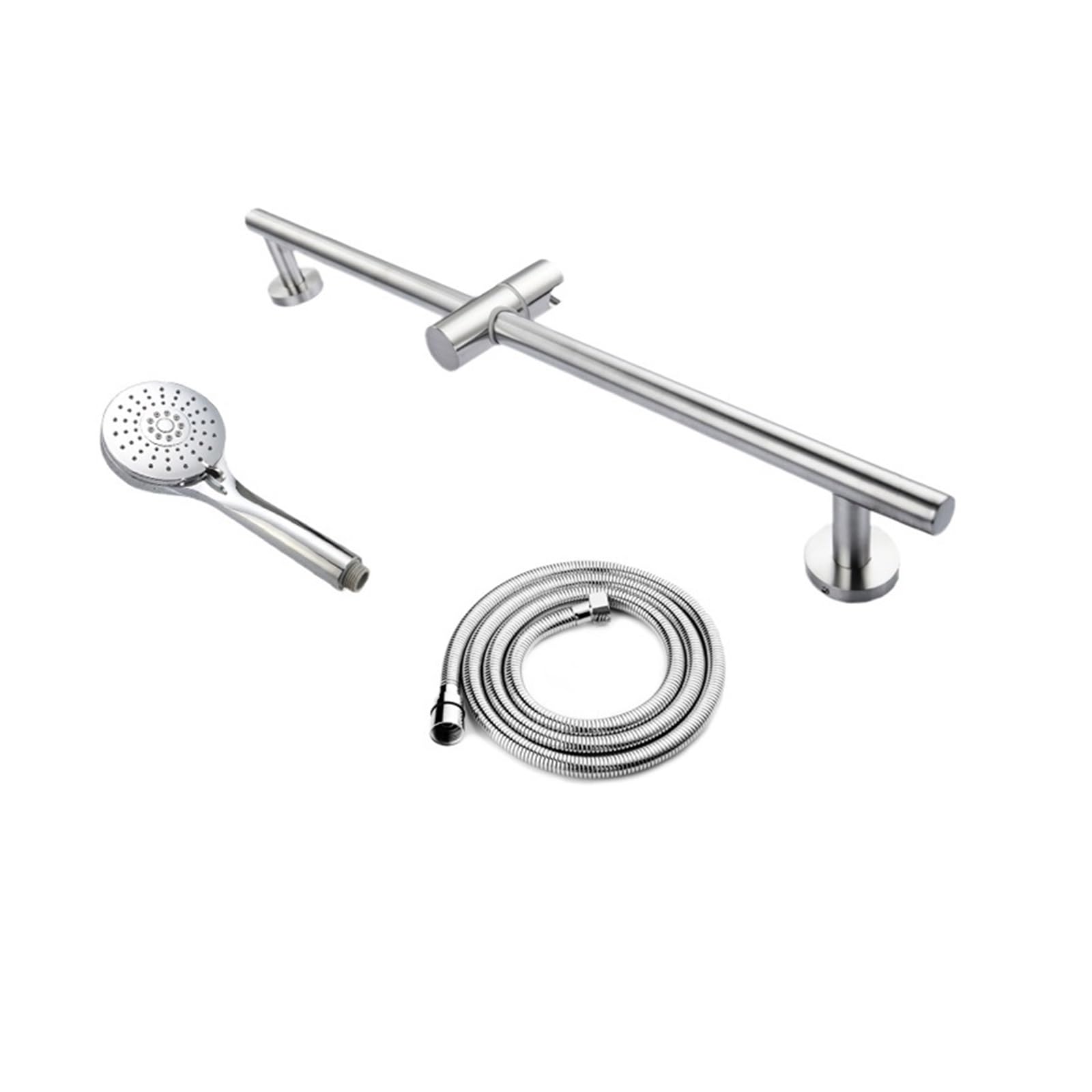 Barre de douche murale en kit complet design chromé Ensemble H