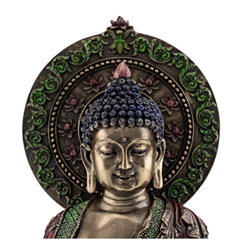 Estatua Buda Shakyamuni 10.5 pulg. Bronce y resina miniatura 5