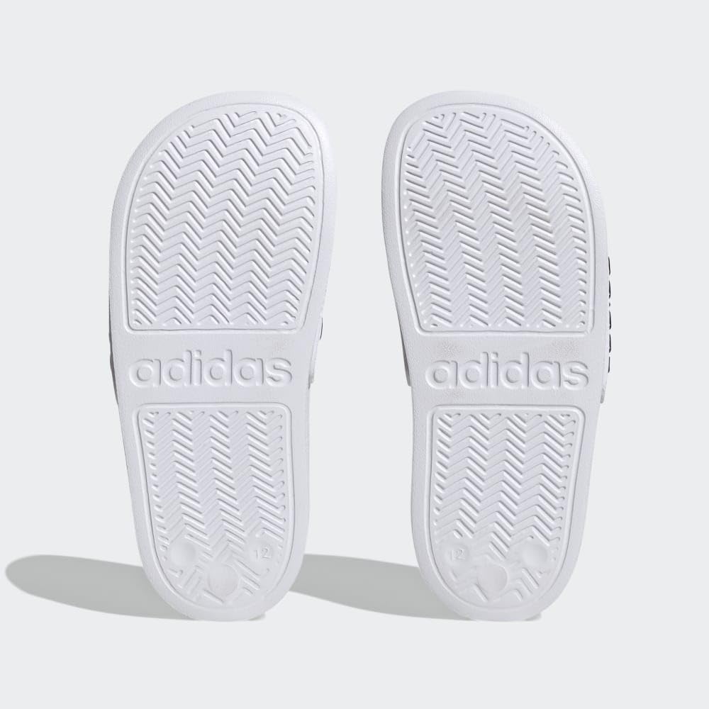 adidas Adilette Shower Slides Sandal, White/Black/Black, 2 US Unisex Little Kid