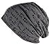 Unisex Beanie Baggy Thin Hip-hop Print Skullcap B078 (dark gray)