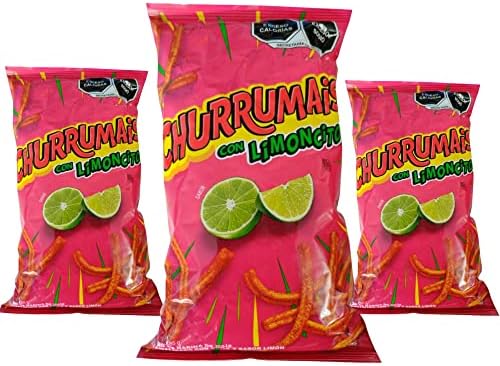 Sabritas Churrumais Con Limoncito (3 Pack) 6.52 oz - Mexican Large Chips - Botanas Mexicanas Bolsa Grande