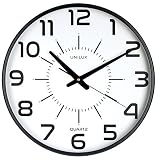 Unilux Maxi Pop Pendule de Bureau Système Quartz Silencieuse et Lisible jusqu'à 150 m Ø 37,5 cm Noir