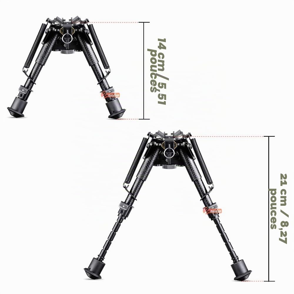 Zeadio Bipied pivotant inclinable en fibre de carbone avec support de sangle