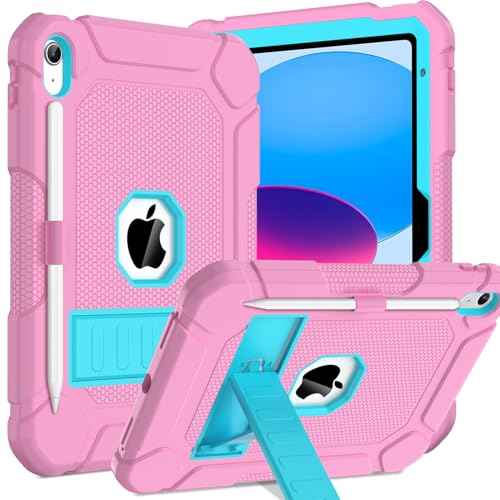 Étui pour iPad 10e génération antichoc rose pour éviter les écrans cassés