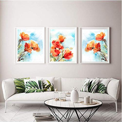 Oeuvre 50x70cm No Frame d'Exception : Toile Imprimée Art Abstrait Floral Éclatant