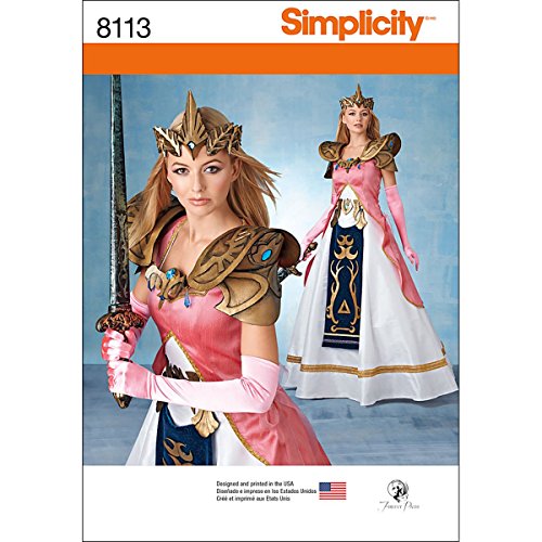 Simplicity 8113 Video Game Princess Halloween and Cosplay Costume Sewing Pattern, Sizes 14-22